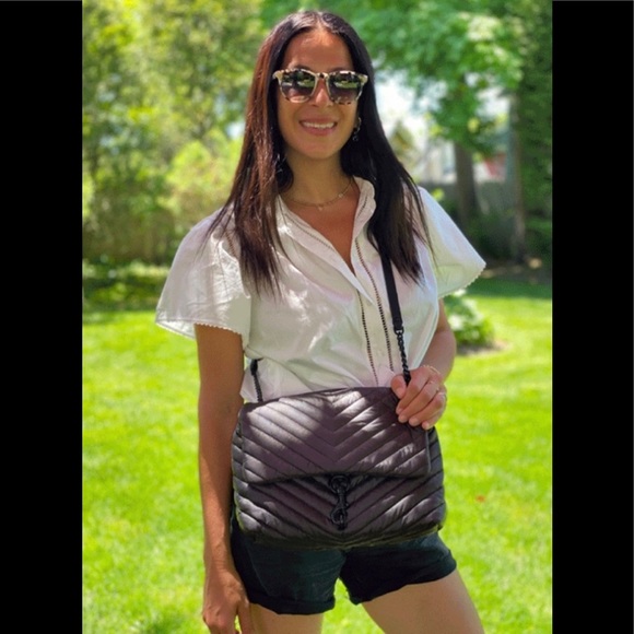 rebecca minkoff edie nylon jumbo flap shoulder